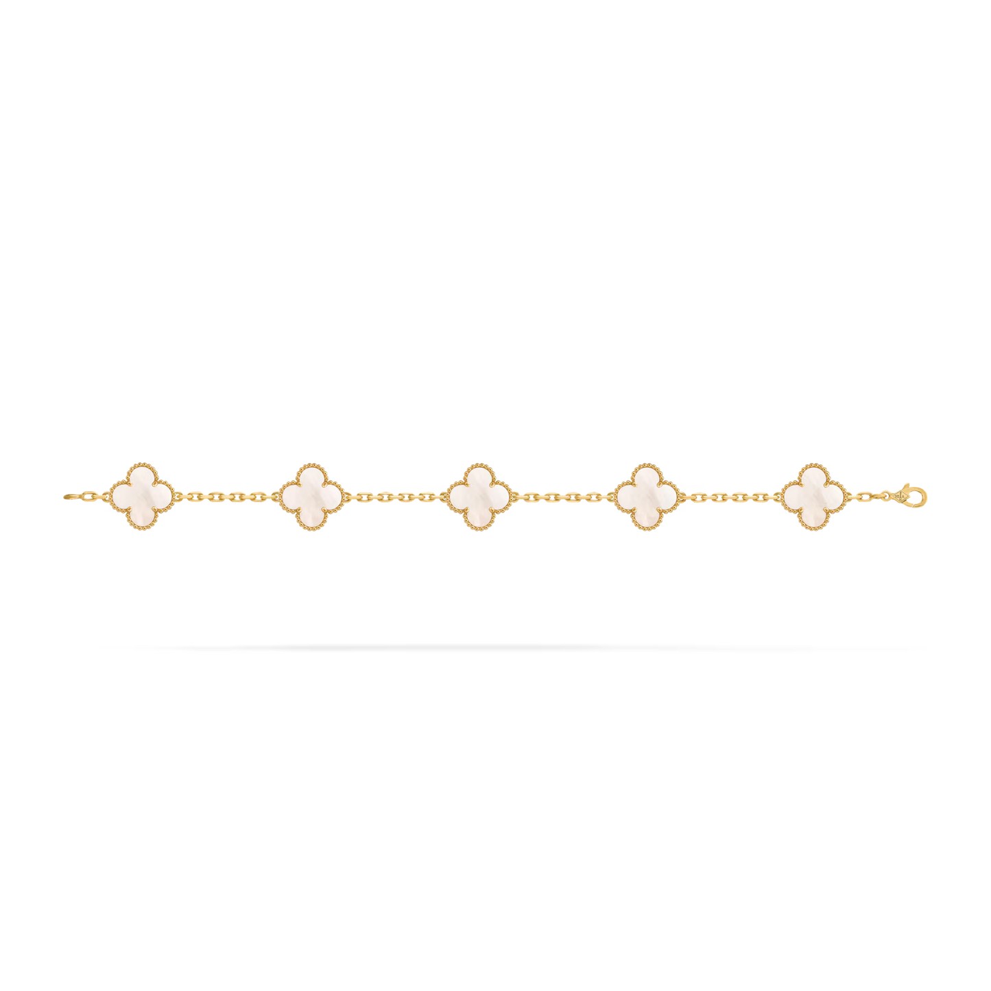 bracelet trèfles dorés blanc