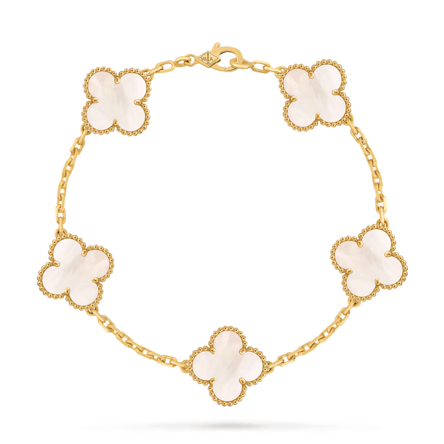 bracelet trèfles dorés blanc
