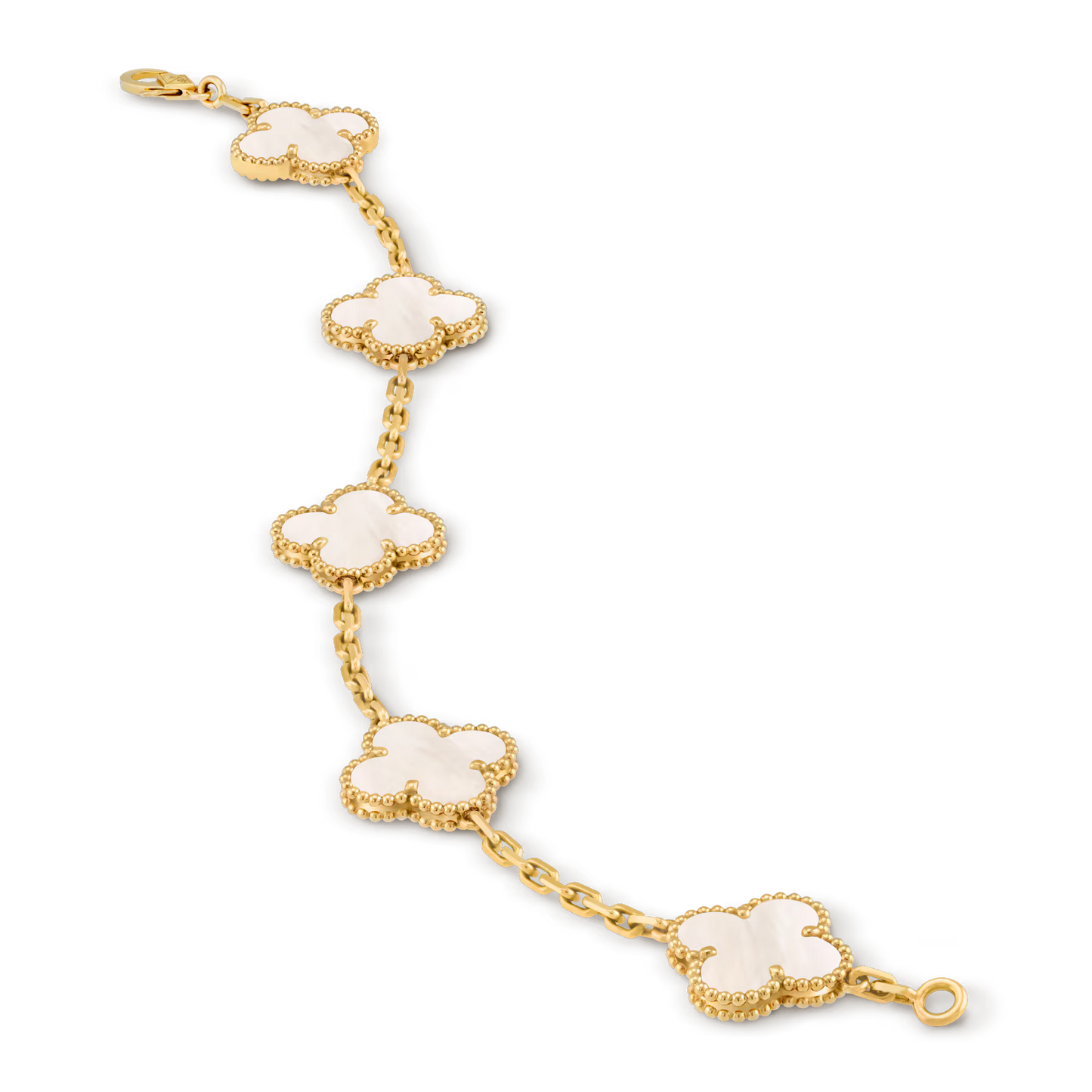 bracelet trèfles dorés blanc