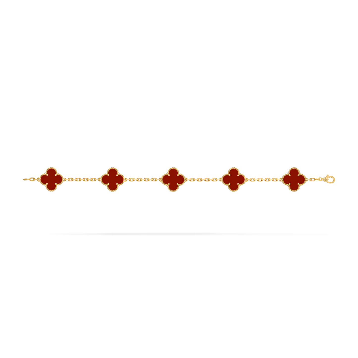 bracelet trèfles dorés rouge