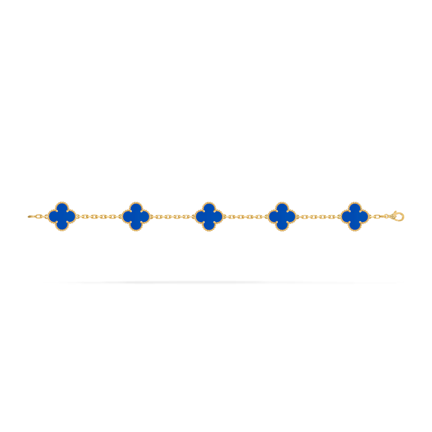 bracelet trèfles dorés bleu